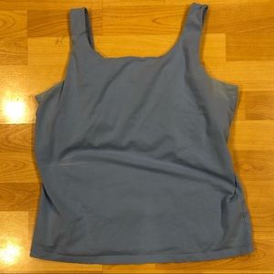 Pale blue tank top with built in shelf bra
